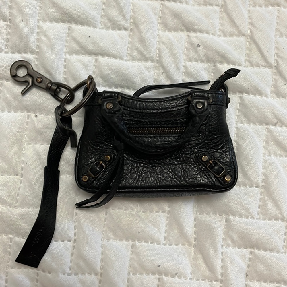 Authentic Balenciaga mini bag charm key ring holder